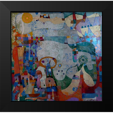 Distant Village Black Modern Wood Framed Art Print by Loebelsohn, Alise