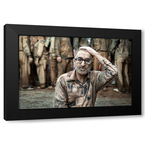 Mourning Black Modern Wood Framed Art Print by Momeni, Mohammadreza