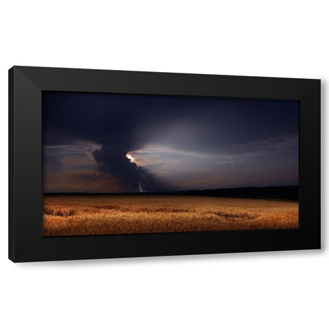 Enztal Black Modern Wood Framed Art Print with Double Matting by Schumacher, Nicolas