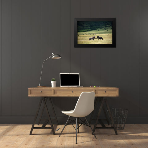 Peace Black Modern Wood Framed Art Print by Vidak, Vedran
