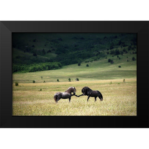 Peace Black Modern Wood Framed Art Print by Vidak, Vedran