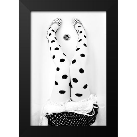 Dotted 2 Black Modern Wood Framed Art Print by Wasilewski, Adam