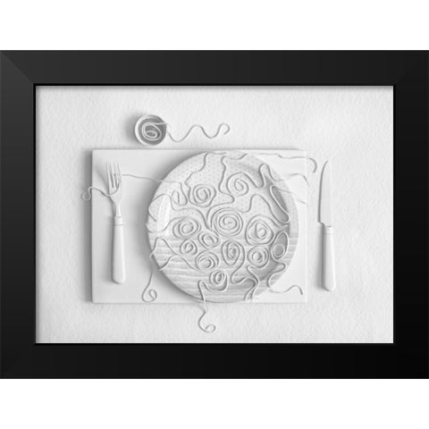S.P.A.G.H.E.T.T.I Black Modern Wood Framed Art Print by Lazarov -, Dimitar