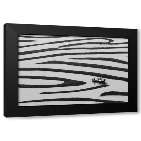 The Beauty Of Simple Life Black Modern Wood Framed Art Print with Double Matting by Youdutian