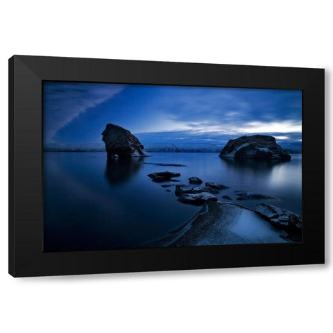 Blues Black Modern Wood Framed Art Print with Double Matting by Ingibergsson, Bragi