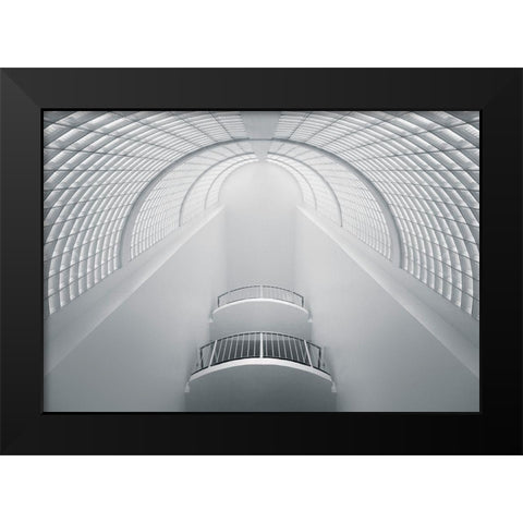 White Black Modern Wood Framed Art Print by T, Nico