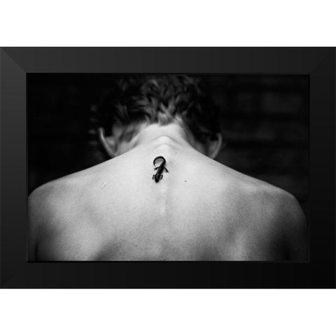 Tattoo Want To Be Black Modern Wood Framed Art Print by Delrue, Mirjam
