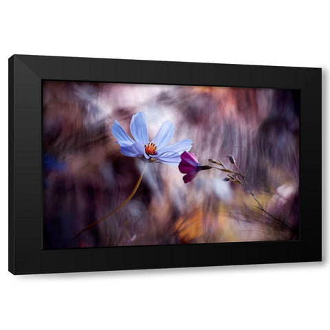 Le Rendez Vous Black Modern Wood Framed Art Print with Double Matting by Bravin, Fabien