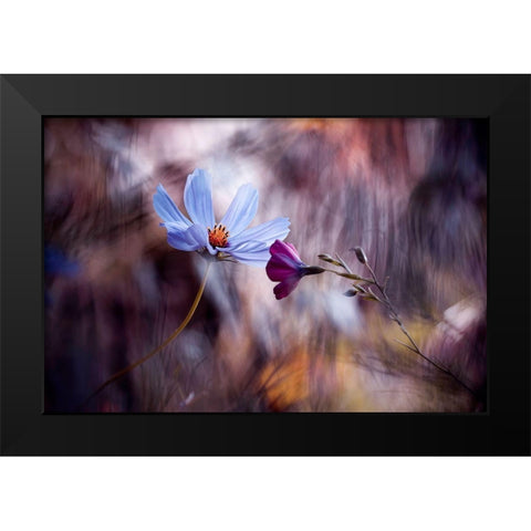 Le Rendez Vous Black Modern Wood Framed Art Print by Bravin, Fabien