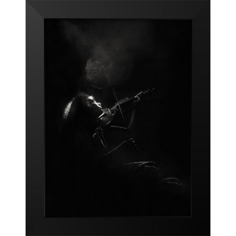 First, There Was A Violin.... Black Modern Wood Framed Art Print by Bosogea-Tudor, Ileana