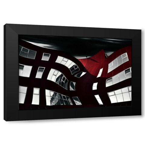 Butterfly Black Modern Wood Framed Art Print with Double Matting by Krivec, Samanta