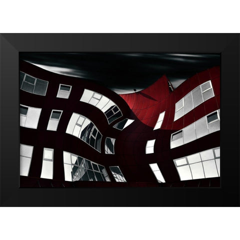 Butterfly Black Modern Wood Framed Art Print by Krivec, Samanta