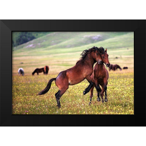 The Game Black Modern Wood Framed Art Print by Vidak, Vedran