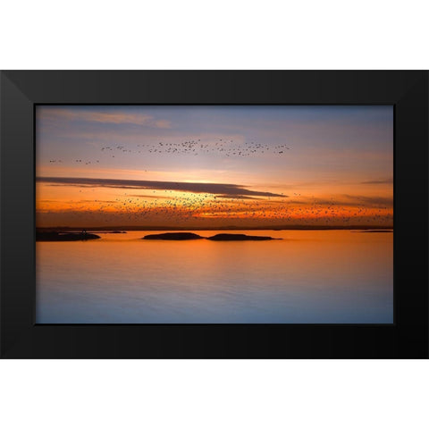 By Sunset Black Modern Wood Framed Art Print by Krol, Piotr