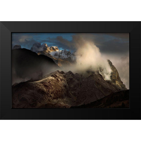 Magic Light Black Modern Wood Framed Art Print by Schumacher, Nicolas