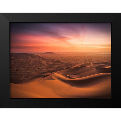 An End And A Beginning Black Modern Wood Framed Art Print by Wonisch, Andreas