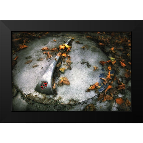 Porsche Black Modern Wood Framed Art Print by Droste, Holger