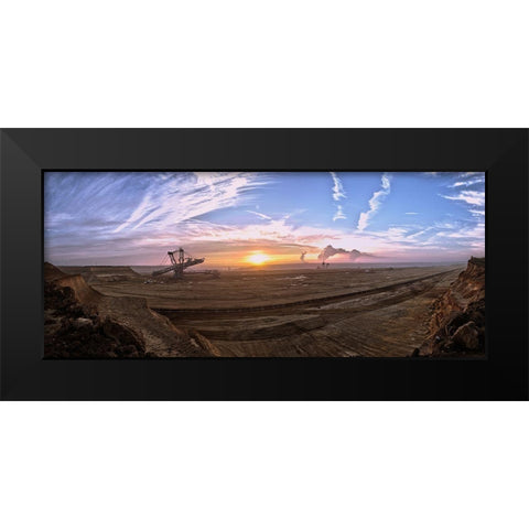 Garzweiler Ii Black Modern Wood Framed Art Print by Hartung, Tobias