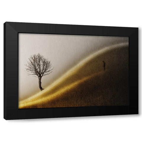 Golden hills Black Modern Wood Framed Art Print by Andersen, Helge
