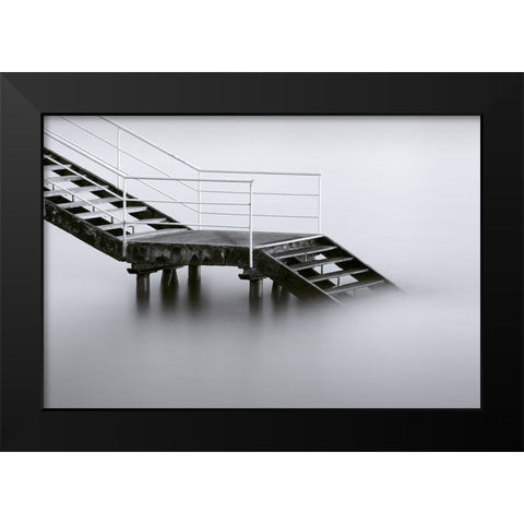 Downstairs Black Modern Wood Framed Art Print by Barandiaran, Inigo