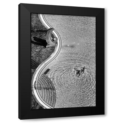 Swimming Pool Black Modern Wood Framed Art Print with Double Matting by Kravanja, Jure