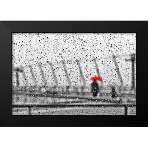 Rainy Day Black Modern Wood Framed Art Print by Ikeda, Keisuke