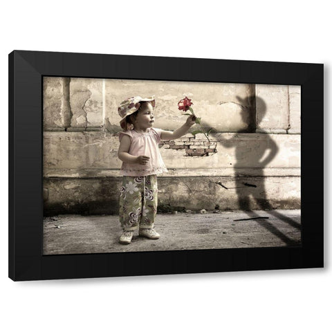 Shyness Black Modern Wood Framed Art Print by Petrus, Alin