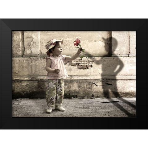 Shyness Black Modern Wood Framed Art Print by Petrus, Alin