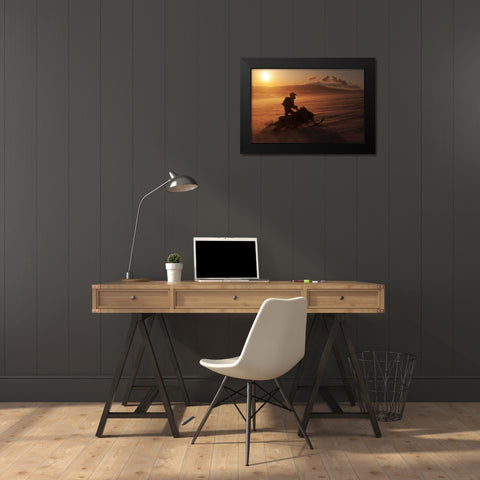 Land Of Fire And Ice Black Modern Wood Framed Art Print by Ingibergsson, Bragi