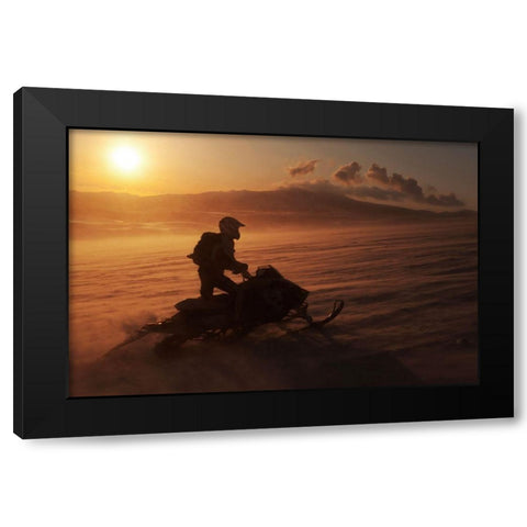 Land Of Fire And Ice Black Modern Wood Framed Art Print with Double Matting by Ingibergsson, Bragi