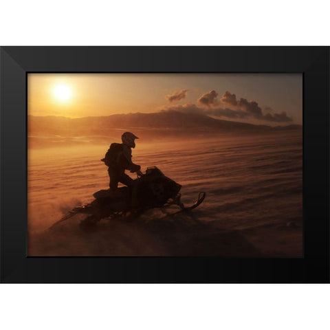 Land Of Fire And Ice Black Modern Wood Framed Art Print by Ingibergsson, Bragi