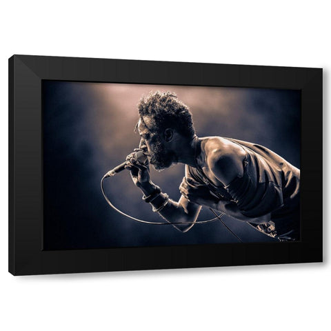 Saul Williams Black Modern Wood Framed Art Print by Unknown