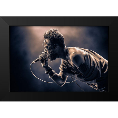 Saul Williams Black Modern Wood Framed Art Print by Unknown