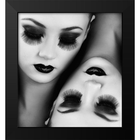 Queen Of Spades Black Modern Wood Framed Art Print by Hayman, Oren