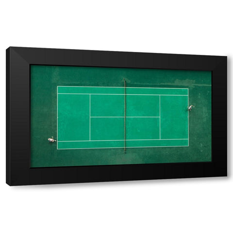 Game! Set! Match! Black Modern Wood Framed Art Print by Fegari