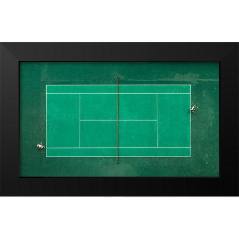 Game! Set! Match! Black Modern Wood Framed Art Print by Fegari