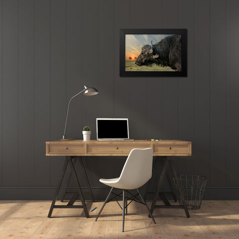 Imagine Black Modern Wood Framed Art Print by Flour, Piet