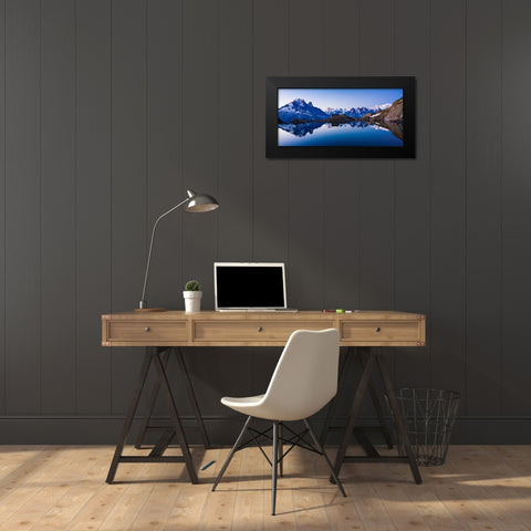 Lac Blanc Panorama Black Modern Wood Framed Art Print by Costina, Mircea