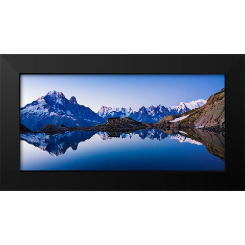 Lac Blanc Panorama Black Modern Wood Framed Art Print by Costina, Mircea