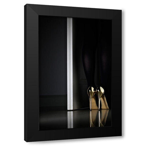 Golden Eyes Black Modern Wood Framed Art Print with Double Matting by Schottstaedt, Erik