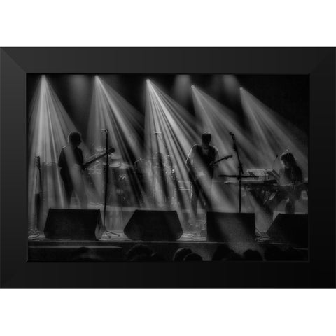 On Stage Black Modern Wood Framed Art Print by Popan, Adrian