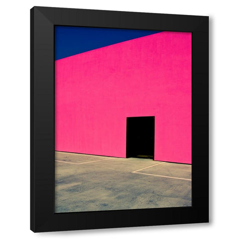 Shocking Pink Wall Black Modern Wood Framed Art Print with Double Matting by Jordan Williams, David