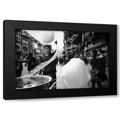 Shanghai,China.2013. Black Modern Wood Framed Art Print by Nakada, Hiroyuki