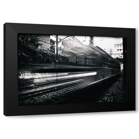 Train Black Modern Wood Framed Art Print by Suzuki, Tatsuo