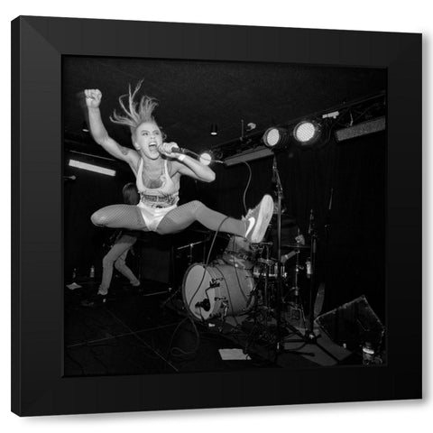 Jump Black Modern Wood Framed Art Print with Double Matting by Moberg Jessen, Henrik