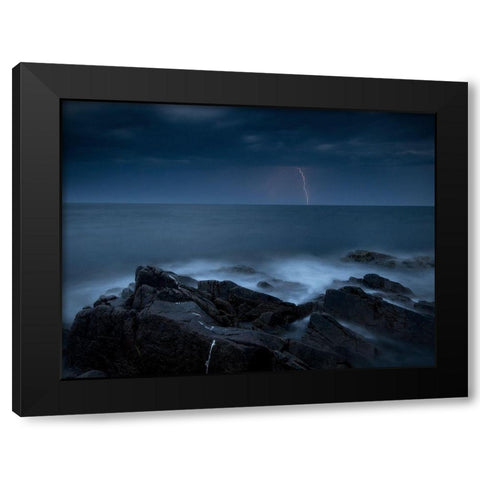 Storm Over A?Resund Black Modern Wood Framed Art Print by Edman, Andreas