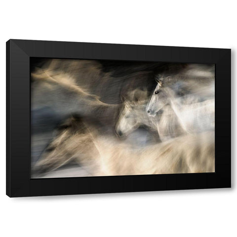 In Motion Black Modern Wood Framed Art Print by Malovrh, Milan