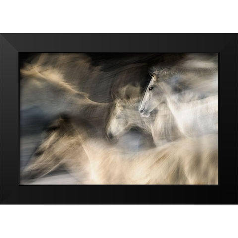 In Motion Black Modern Wood Framed Art Print by Malovrh, Milan
