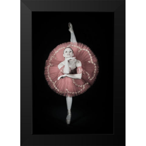 On Pointe Black Modern Wood Framed Art Print by Hewson, Darlene