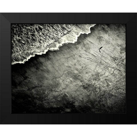 They Are Watching Black Modern Wood Framed Art Print by Momanu, Mirela